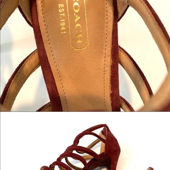 Coach "Lavania" Genuine Suede Cage Heels - Picture 4 of 9